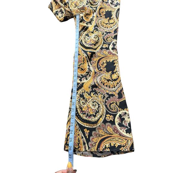 House of Harlow Revolve Gold Black Paisley Night Out Samaya Jumpsuit Size XS - Picture 14 of 15